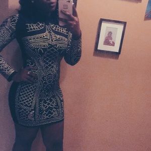 Black Studded Formal Dress